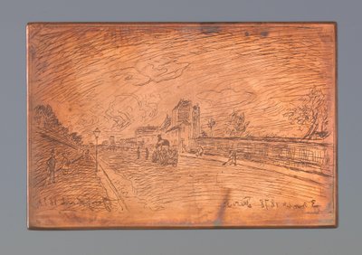 Sortie de la Maison Cochin door Johan Barthold Jongkind (signed by artist)