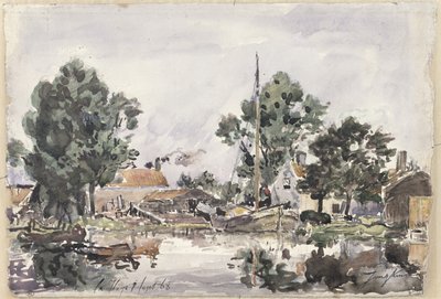 Een kanaal in Den Haag, 1868 door Johan Barthold Jongkind