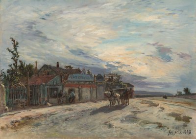 Een taverne langs de weg door Johan Barthold Jongkind