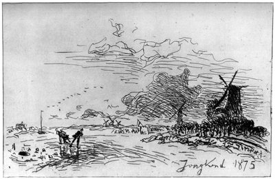 Kanaal bij Rotterdam door Johan Barthold Jongkind