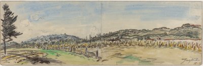 Platteland bij Brezins, tussen Grenoble en Vienne door Johan Barthold Jongkind