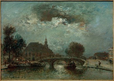Het oude vrouwen- en kinderhuis aan het Spui in Den Haag door Johan Barthold Jongkind