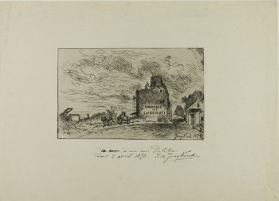 Sloop van de Rue des Francs-Bourgeois Saint Marcel door Johan Barthold Jongkind