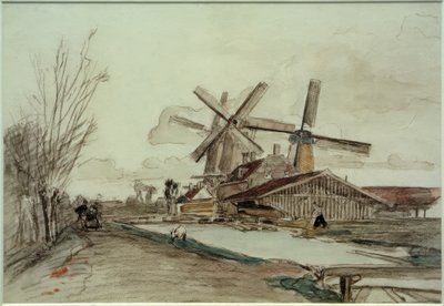 De molens van Stolk, Rotterdam door Johan Barthold Jongkind