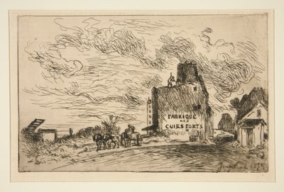 Sloop van de Rue des Francs-Bourgeois Saint-Marcel door Johan Barthold Jongkind