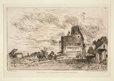 Sloop van de Rue des Francs-Bourgeois Saint-Marcel door Johan Barthold Jongkind