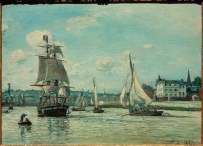 Ingang van de haven van Honfleur door Johan Barthold Jongkind