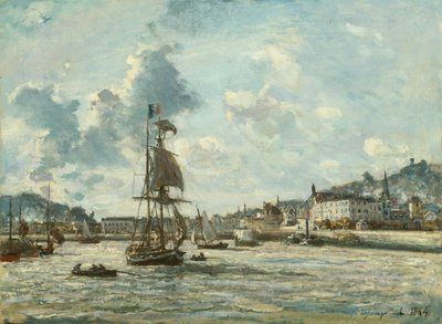 Toegang tot de haven van Honfleur door Johan Barthold Jongkind