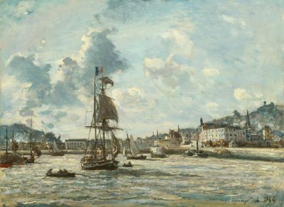 Ingang van de haven van Honfleur, 1863-64 door Johan Barthold Jongkind