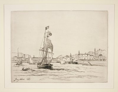 Entrée du Port de Honfleur (Ingang van de Haven van Honfleur) door Johan Barthold Jongkind