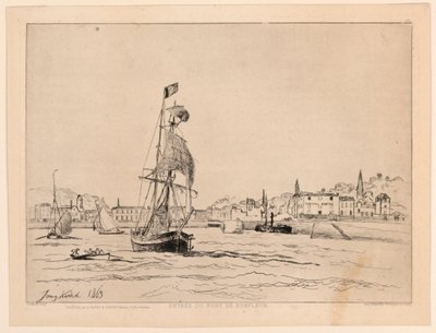 Entree van de Haven van Honfleur door Johan Barthold Jongkind
