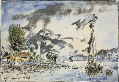 Vissersboot door Johan Barthold Jongkind