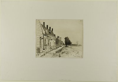 Huizen langs het kanaal, uit Boek van zes etsen, gezichten op Holland door Johan Barthold Jongkind