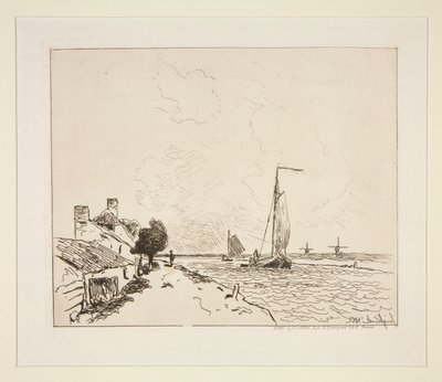 Les Deux barques à voile door Johan Barthold Jongkind