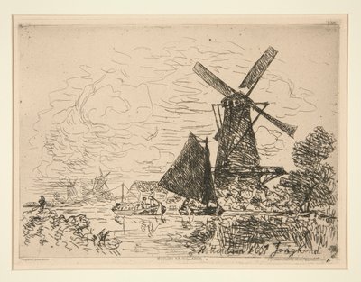 Molen in Nederland door Johan Barthold Jongkind