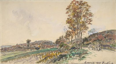 Weg bij La Côte-Saint-André, 1885 door Johan Barthold Jongkind