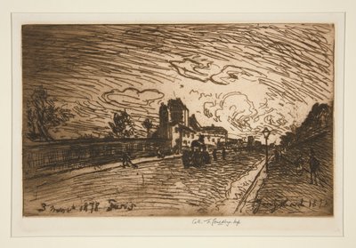 Sortie de la Maison Cochin (Faubourg Saint-Jacques) door Johan Barthold Jongkind