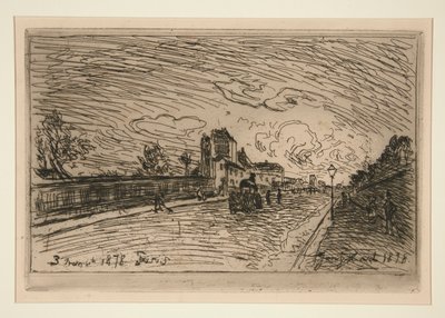 Sortie de la Maison Cochin (Faubourg Saint-Jacques) door Johan Barthold Jongkind