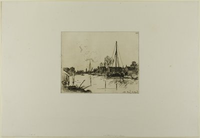 Het kanaal, uit Boek met zes etsen, gezichten op Holland door Johan Barthold Jongkind