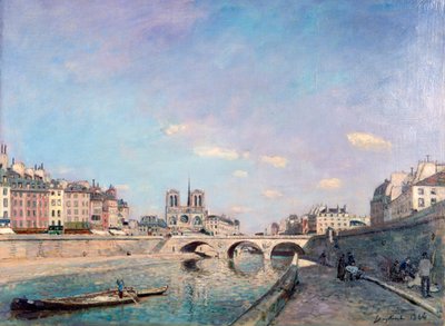 De Seine en de Notre-Dame in Parijs, 1864 door Johan Barthold Jongkind