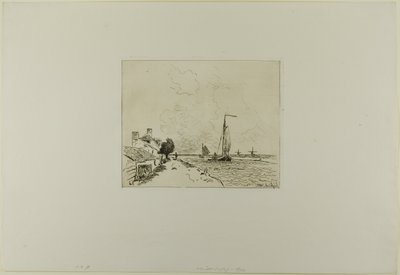 De twee zeilboten, uit Boek met zes etsen, gezichten op Holland door Johan Barthold Jongkind