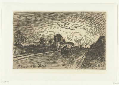 Uitgang van ziekenhuis Cochin door Johan Barthold Jongkind