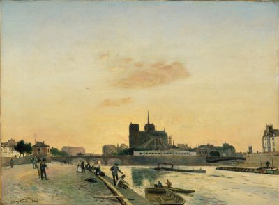 Uitzicht op de Notre-Dame, Parijs, 1864 door Johan Barthold Jongkind