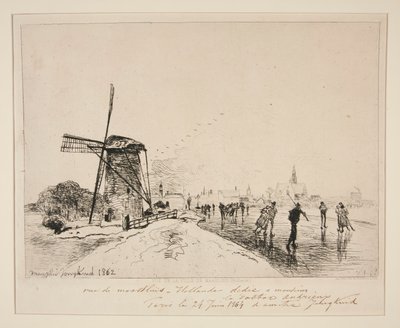 Uitzicht op de Stad Maaslins (Holland) door Johan Barthold Jongkind