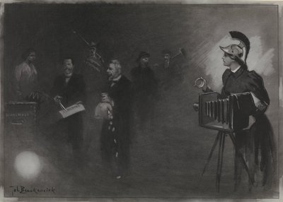 Ontwerp voor illustratie in De Amsterdammer: De troonrede, 24 sept. 1905 door Johan Braakensiek
