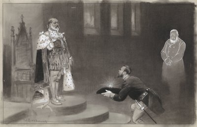 Ontwerp voor illustratie in De Amsterdammer: Het geschenk der Transvalers voor Koning Eduard door Johan Braakensiek