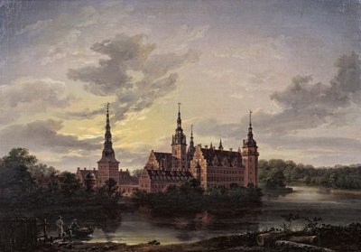 Frederiksborg Slot bij maanlicht, 1817 door Johan Christian Dahl