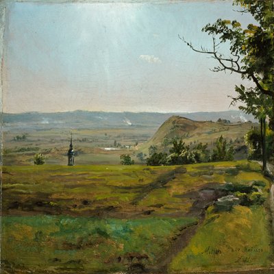 Groene velden bij Meissen. Studie door Johan Christian Dahl