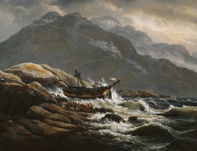 Scheepswrak door Johan Christian Dahl