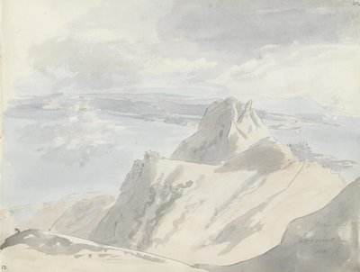 Uitzicht over de Golf van Napels vanaf de Monte Epomeo, Ischia door Johan Christian Dahl