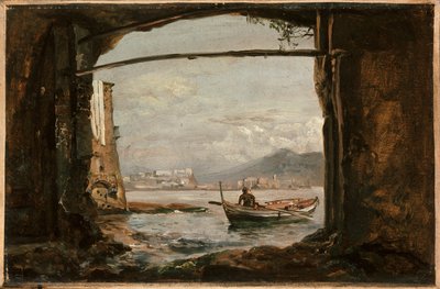 Uitzicht vanaf een grot bij Posillipo door Johan Christian Dahl