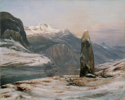 Winter aan de Sognefjord door Johan Christian Dahl