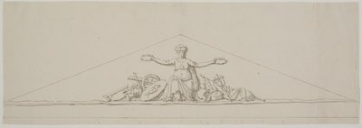 Ontwerp voor een fronton, symboliserend welvaart door Johan Christoph Petzold