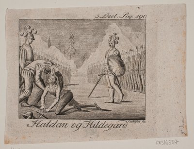 Vignet. Haldan en Hildegard door Johan Christoph Seehusen