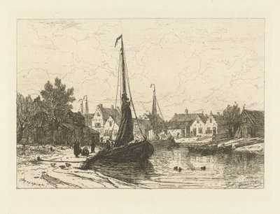 Gezicht op de haven van Spakenburg door Johan Conrad Greive