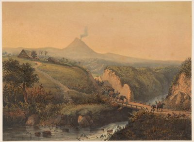 Gezicht op de omgeving van Malang door Johan Conrad Greive