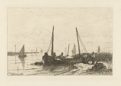 Gezicht op het Zuiderzee nabij Spakenburg door Johan Conrad Greive
