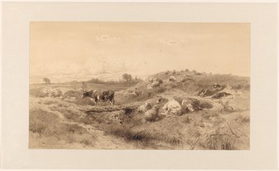 Landschap met vee en rustende herder door Johan Daniël Koelman