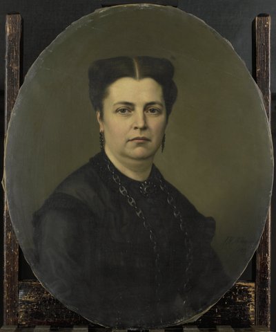 Jeanette Antoinette Pietermaat (1818-70). Echtgenote van Pieter Mijer door Johan Heinrich Neuman (signed by artist)