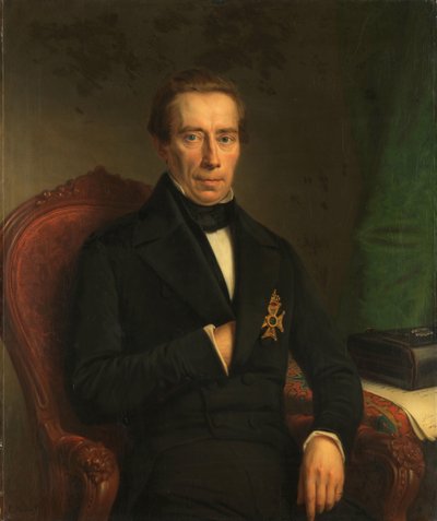 Portret van Johan Rudolf Thorbecke, Minister van Staat en Minister van Binnenlandse Zaken door Johan Heinrich Neuman