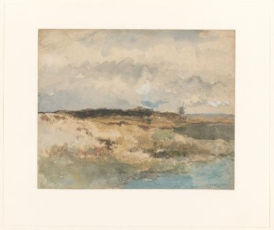 Gezicht op het Dekkersduin bij Den Haag door Johan Hendrik Weissenbruch (signed by artist)