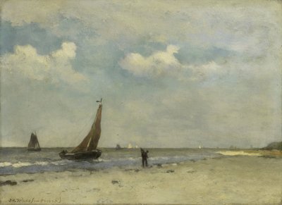 Strandscène door Johan Hendrik Weissenbruch