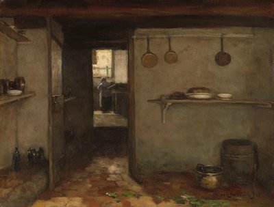 Kelder van het huis van de kunstenaar in Den Haag door Johan Hendrik Weissenbruch