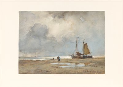 Uitzicht op het Strand door Johan Hendrik Weissenbruch