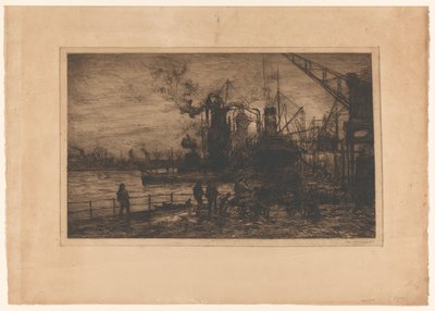Gezicht op de haven van Rotterdam door Johan Hendrik van Mastenbroek (signed by artist)