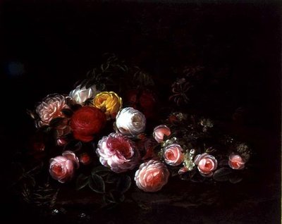 Rozen in een landschap door Johan Laurents Jensen